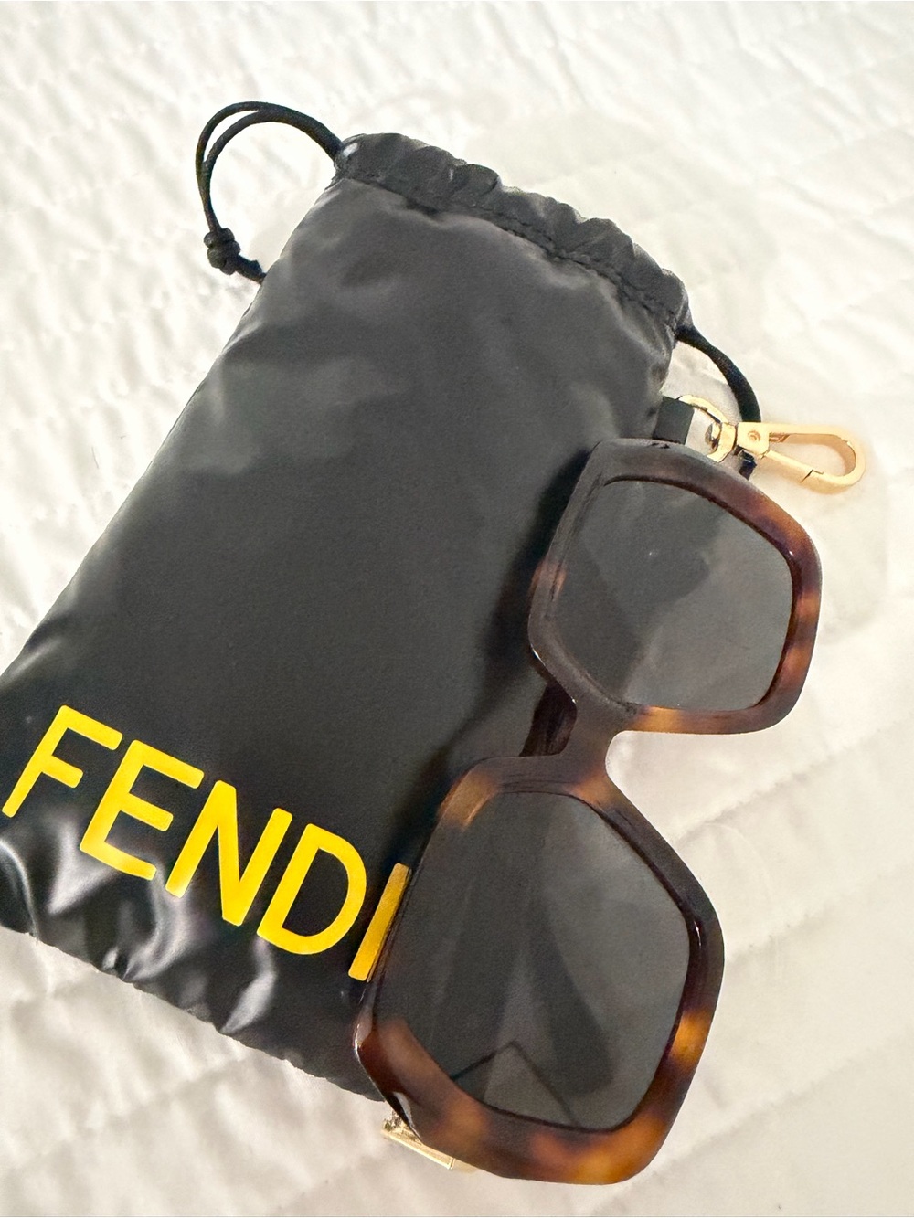 Fendi Brown Tortoiseshell Square Sunglasses